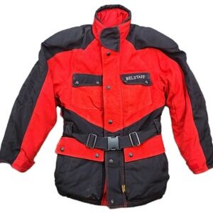 VTG Belstaff Nylon Black/Red Motorcycle Jacket Size Small with Liner & Armor